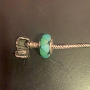 Blue and green Pandora glass charm
